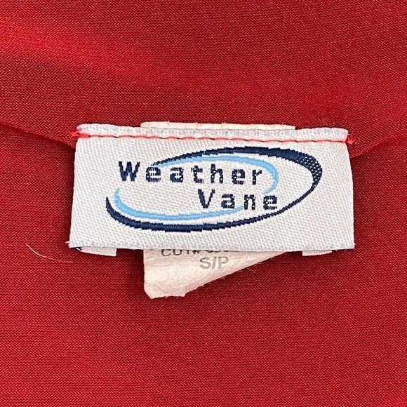 WEATHER Vane Solid Red Asymmetrical Cold Shoulder 3/4 Sleeve Tunic Blouse - Picture 9 of 12